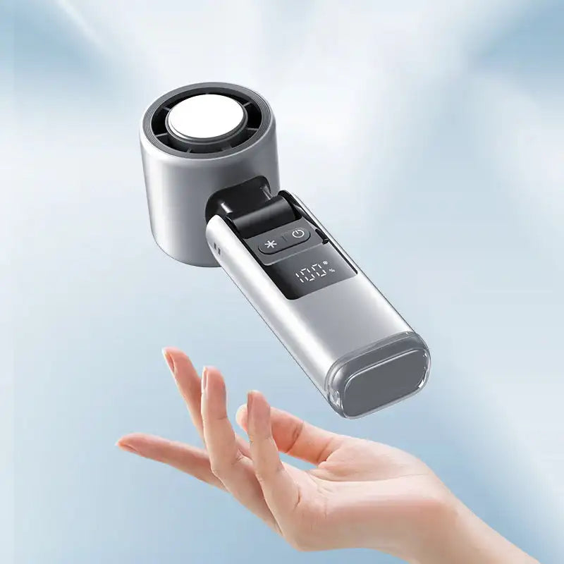 Mini Ice Cold Fan Outdoor Foldable Handheld Fan Mini Cooling Rechargeable 3600mAh 199-level Free Control High Speed Turbo Fan