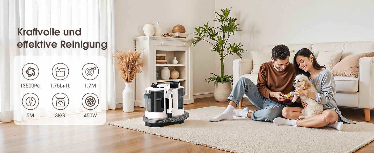 Spot Cleaner | Spot & Stain Remover | Clean Up Spills & Pet Messes from Carpets, Stairs, Upholstery & Car Seats | Self Cleaning