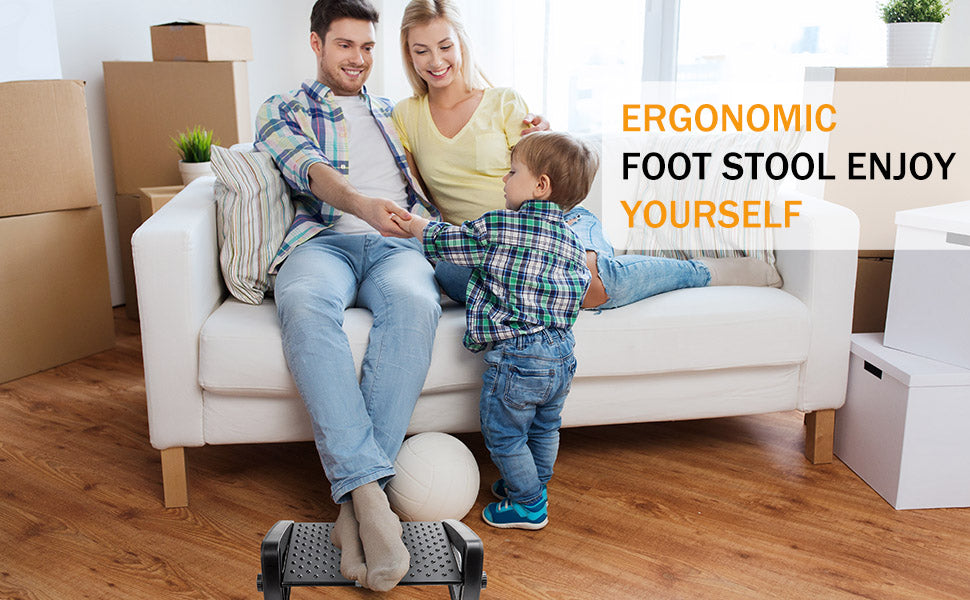 Foot Rest for Under Desk Adjustable Foot Rest Ergonomic Foot Stool Massage for Pressure Relief Portable Footstool Leg Rest Desk