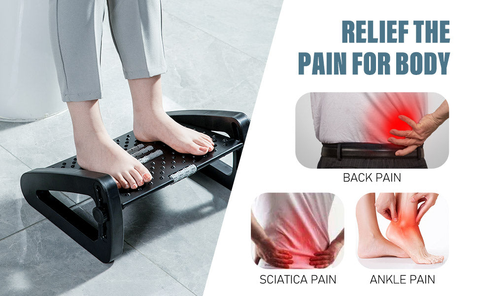 Foot Rest for Under Desk Adjustable Foot Rest Ergonomic Foot Stool Massage for Pressure Relief Portable Footstool Leg Rest Desk