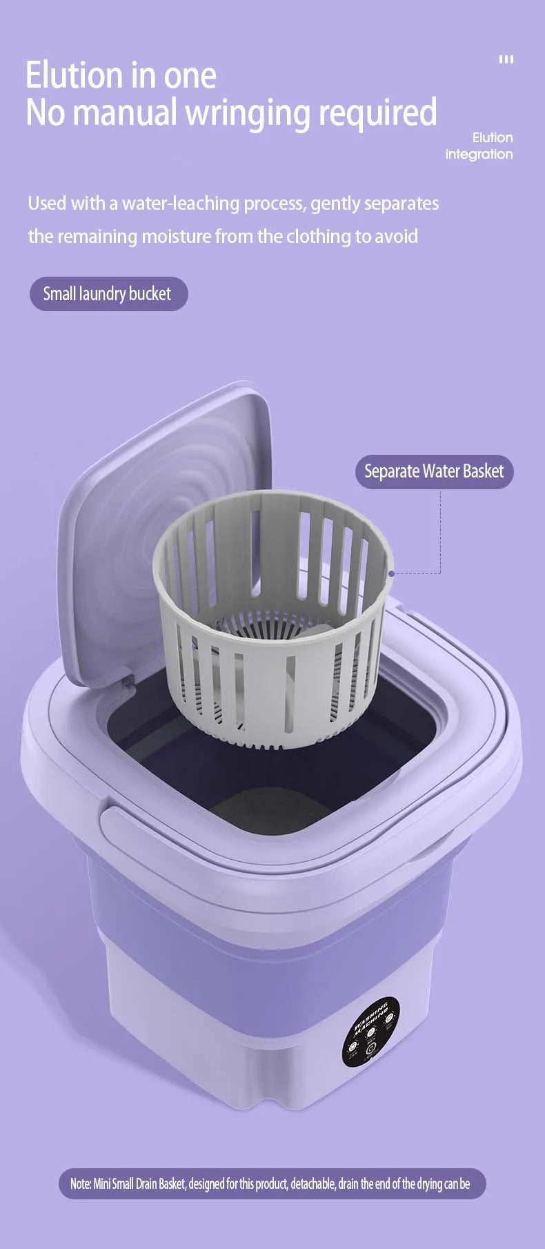 9/10/11/12/13L Folding Machine Bucket for cloths Socks Underwear clean clean Portable Small Travel drinking Machine
