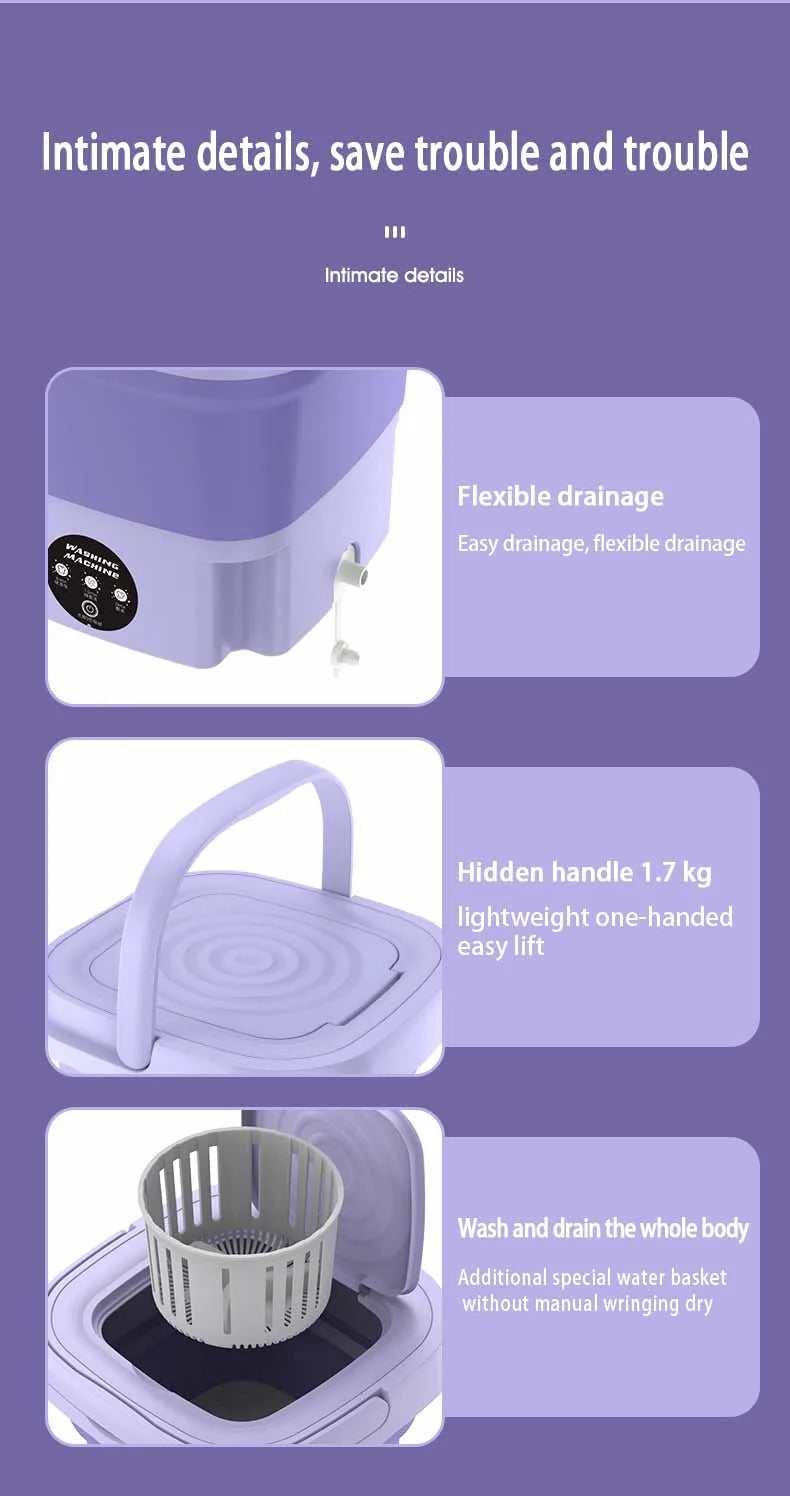 9/10/11/12/13L Folding Machine Bucket for cloths Socks Underwear clean clean Portable Small Travel drinking Machine