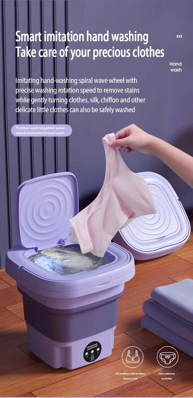 9/10/11/12/13L Folding Machine Bucket for cloths Socks Underwear clean clean Portable Small Travel drinking Machine