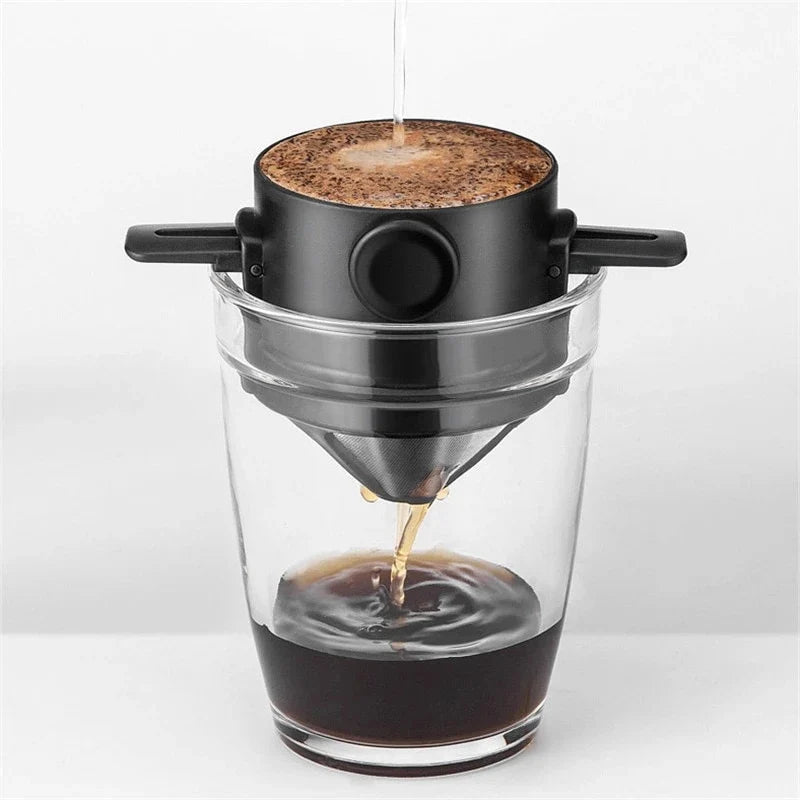 Foldable Coffee Filter for Office Home Travelling Portable Drip Coffee Maker Stainless Steel Reusable Pour Over Coffee Dripper