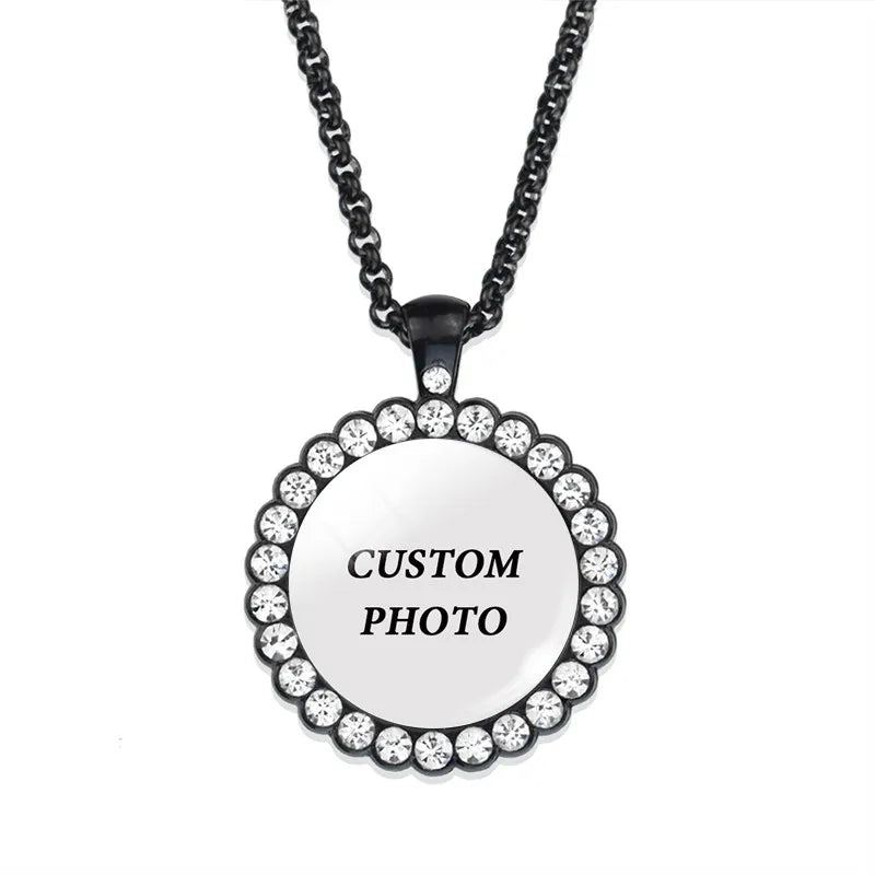 Custom Photo Necklace Lobster Chain Personalized Logo Necklaces Hip Hop Jewelry Gift for Women Men Anniversary Gift