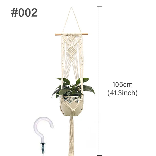 Handmade Macrame Plant Hanger Flower Pot Planter Hanger for Wall Decorations Courtyard Garden Hanging Planter Hanging Basket