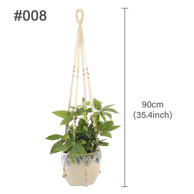 Handmade Macrame Plant Hanger Flower Pot Planter Hanger for Wall Decorations Courtyard Garden Hanging Planter Hanging Basket