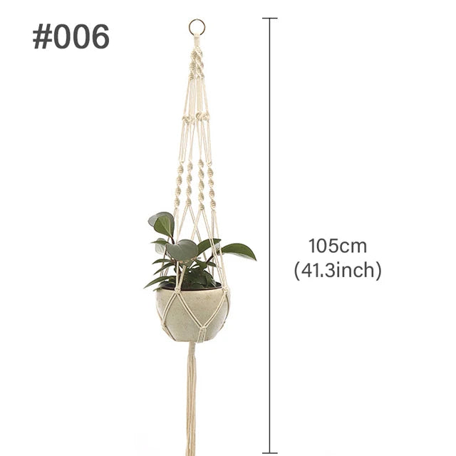 Handmade Macrame Plant Hanger Flower Pot Planter Hanger for Wall Decorations Courtyard Garden Hanging Planter Hanging Basket