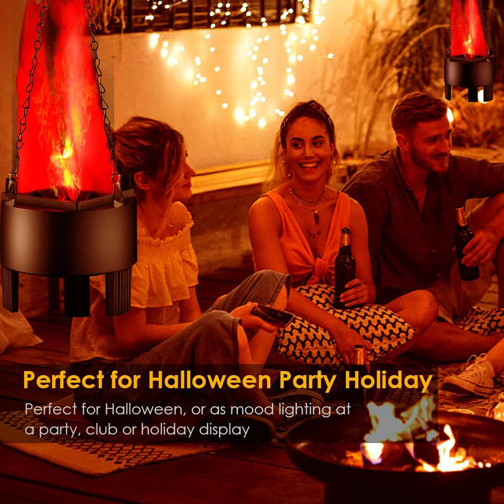 LED Fire Flame Night Light Hangable Dynamic Fire Effect Light Simulated Decorative Atmosphere Lamp For Party Bar Christmas Decor