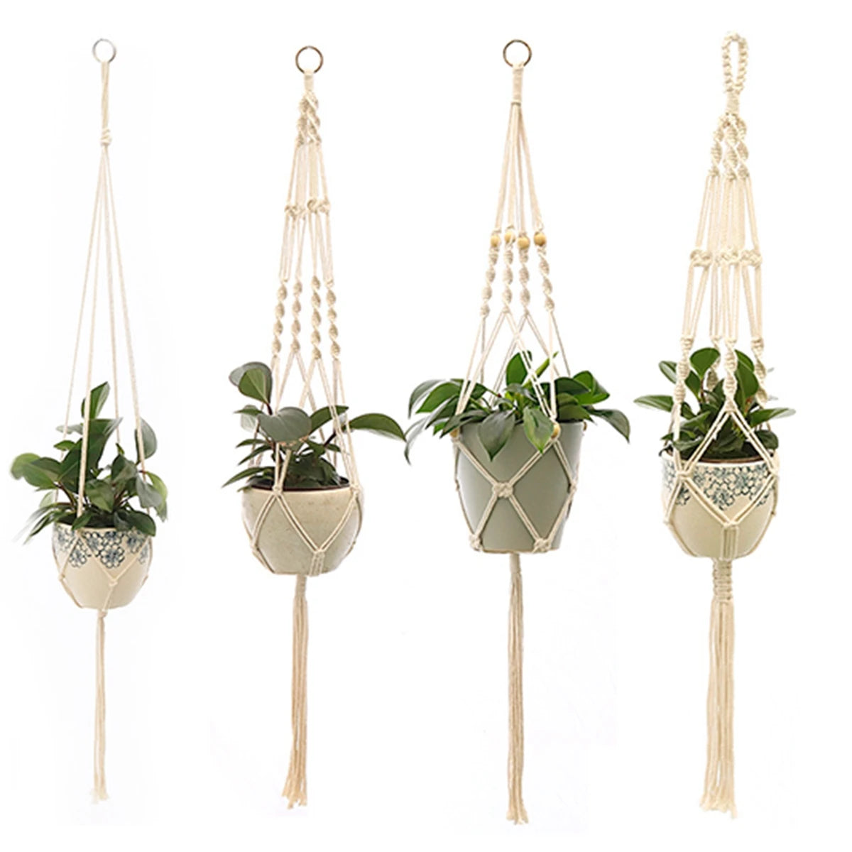 Handmade Macrame Plant Hanger Flower Pot Planter Hanger for Wall Decorations Courtyard Garden Hanging Planter Hanging Basket