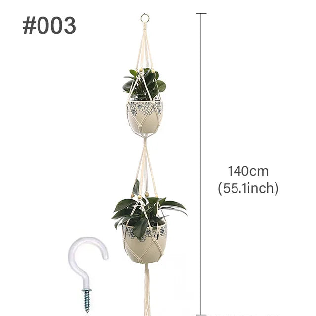 Handmade Macrame Plant Hanger Flower Pot Planter Hanger for Wall Decorations Courtyard Garden Hanging Planter Hanging Basket