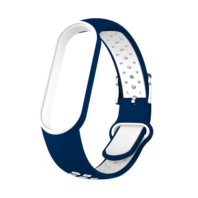 Belt For Xiaomi Mi Band 5 6 Two-color Silicone Bracelet Sport Breathable Strap For Miband 5 Miband7 Replacement Wristband