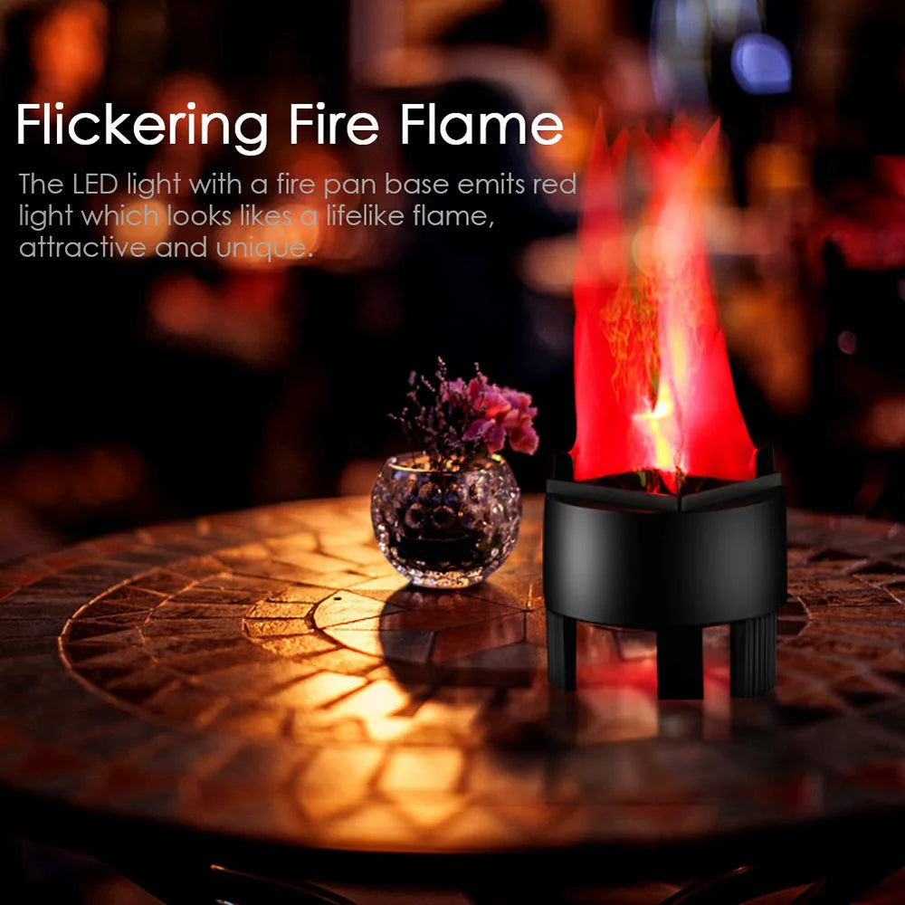 LED Fire Flame Night Light Hangable Dynamic Fire Effect Light Simulated Decorative Atmosphere Lamp For Party Bar Christmas Decor