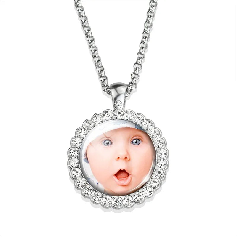 Custom Photo Necklace Lobster Chain Personalized Logo Necklaces Hip Hop Jewelry Gift for Women Men Anniversary Gift