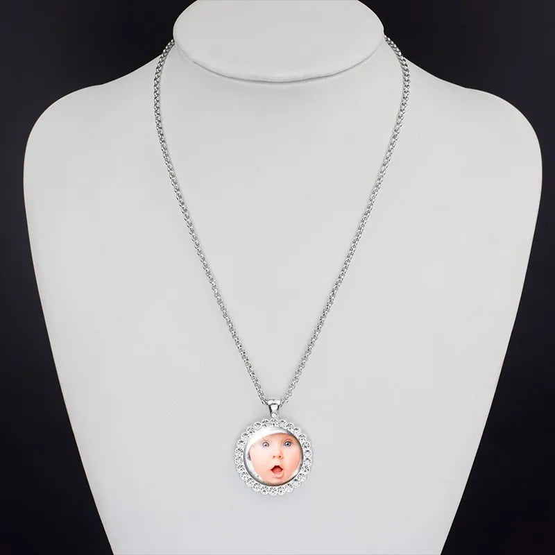 Custom Photo Necklace Lobster Chain Personalized Logo Necklaces Hip Hop Jewelry Gift for Women Men Anniversary Gift