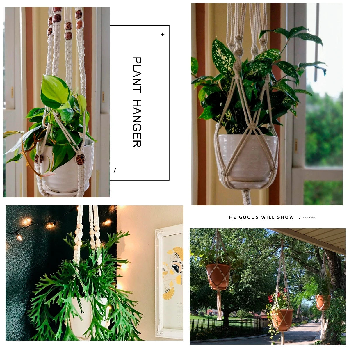 Handmade Macrame Plant Hanger Flower Pot Planter Hanger for Wall Decorations Courtyard Garden Hanging Planter Hanging Basket