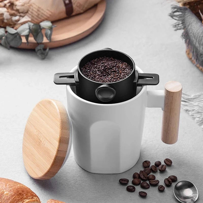Foldable Coffee Filter for Office Home Travelling Portable Drip Coffee Maker Stainless Steel Reusable Pour Over Coffee Dripper