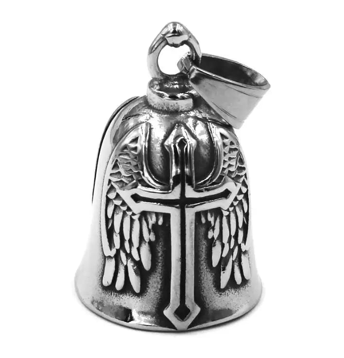 Norse Viking Warrior Spartacus Helmet Bell Pendant Stainless Steel Eagle Cross Jesus Rose Lady Rider Saint Mary USA Flag Jewelry