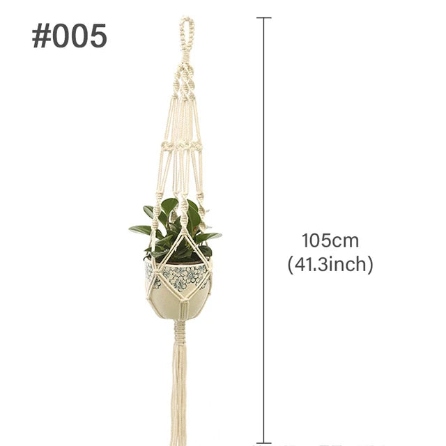 Handmade Macrame Plant Hanger Flower Pot Planter Hanger for Wall Decorations Courtyard Garden Hanging Planter Hanging Basket