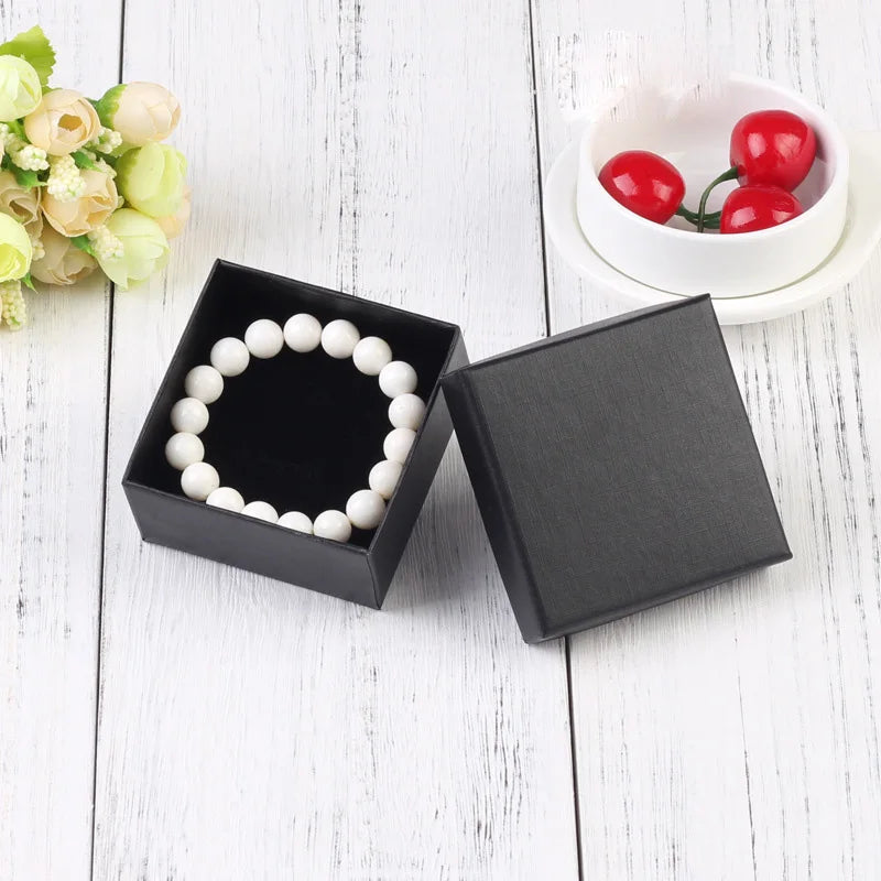 24Pcs 7x9cm Cardboard Jewelry Box Necklace Earring Bracelet Box Big Paper Gift Packaging with Black Sponge Can Personalized logo