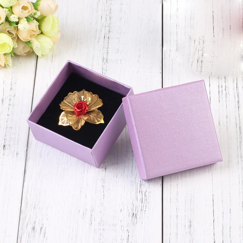 24Pcs 7x9cm Cardboard Jewelry Box Necklace Earring Bracelet Box Big Paper Gift Packaging with Black Sponge Can Personalized logo