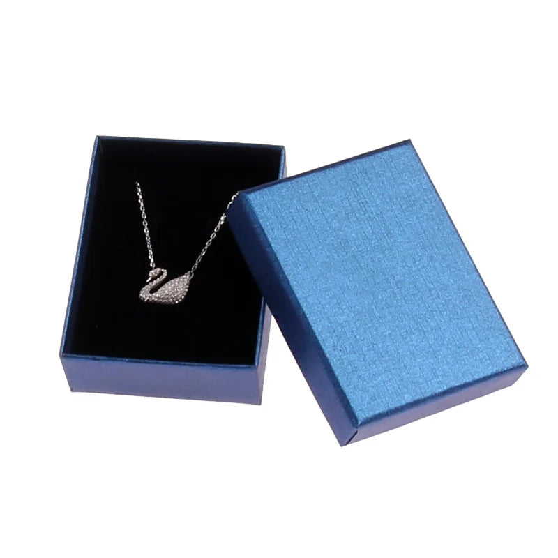 24Pcs 7x9cm Cardboard Jewelry Box Necklace Earring Bracelet Box Big Paper Gift Packaging with Black Sponge Can Personalized logo