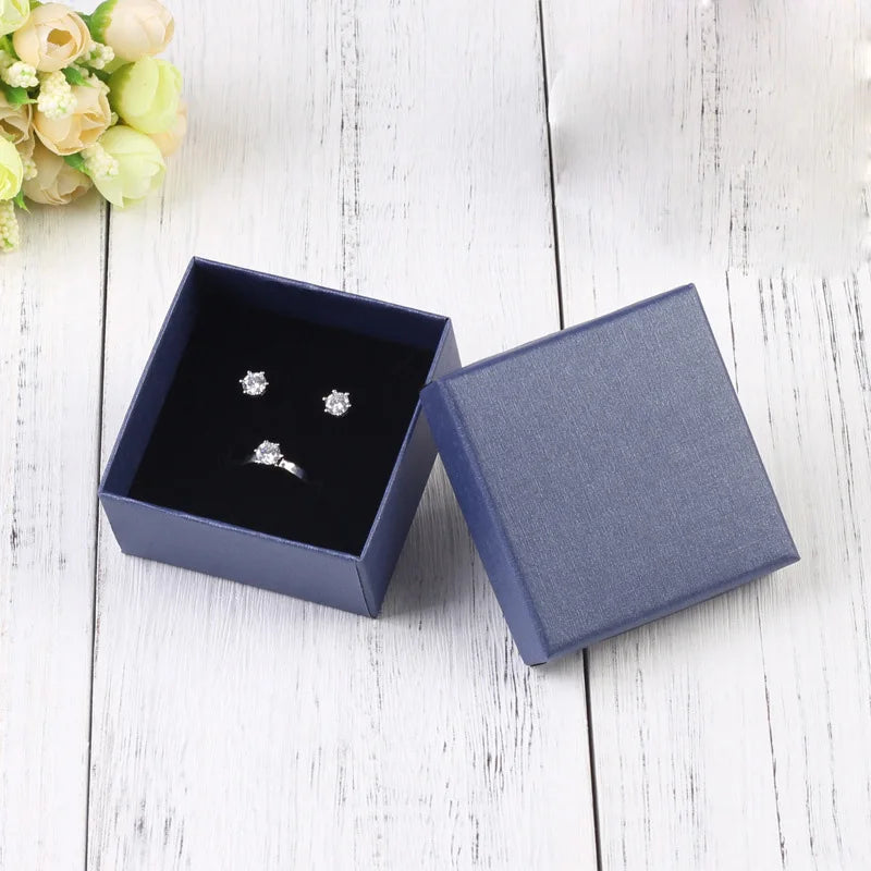 24Pcs 7x9cm Cardboard Jewelry Box Necklace Earring Bracelet Box Big Paper Gift Packaging with Black Sponge Can Personalized logo