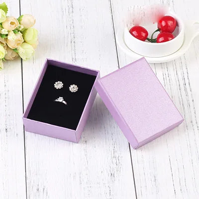 24Pcs 7x9cm Cardboard Jewelry Box Necklace Earring Bracelet Box Big Paper Gift Packaging with Black Sponge Can Personalized logo