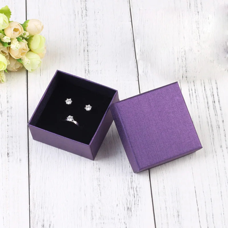 24Pcs 7x9cm Cardboard Jewelry Box Necklace Earring Bracelet Box Big Paper Gift Packaging with Black Sponge Can Personalized logo
