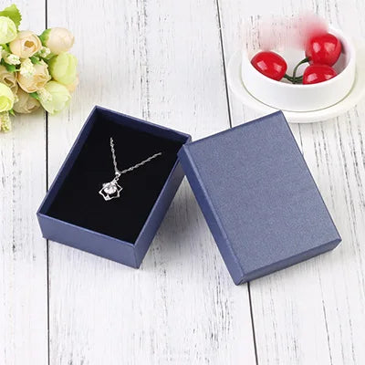 24Pcs 7x9cm Cardboard Jewelry Box Necklace Earring Bracelet Box Big Paper Gift Packaging with Black Sponge Can Personalized logo