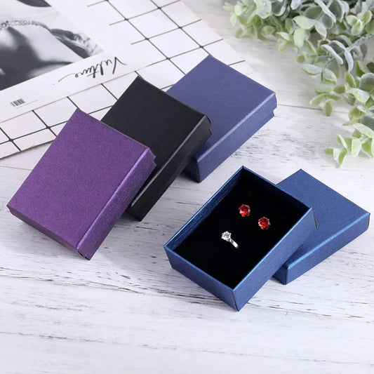 24Pcs 7x9cm Cardboard Jewelry Box Necklace Earring Bracelet Box Big Paper Gift Packaging with Black Sponge Can Personalized logo