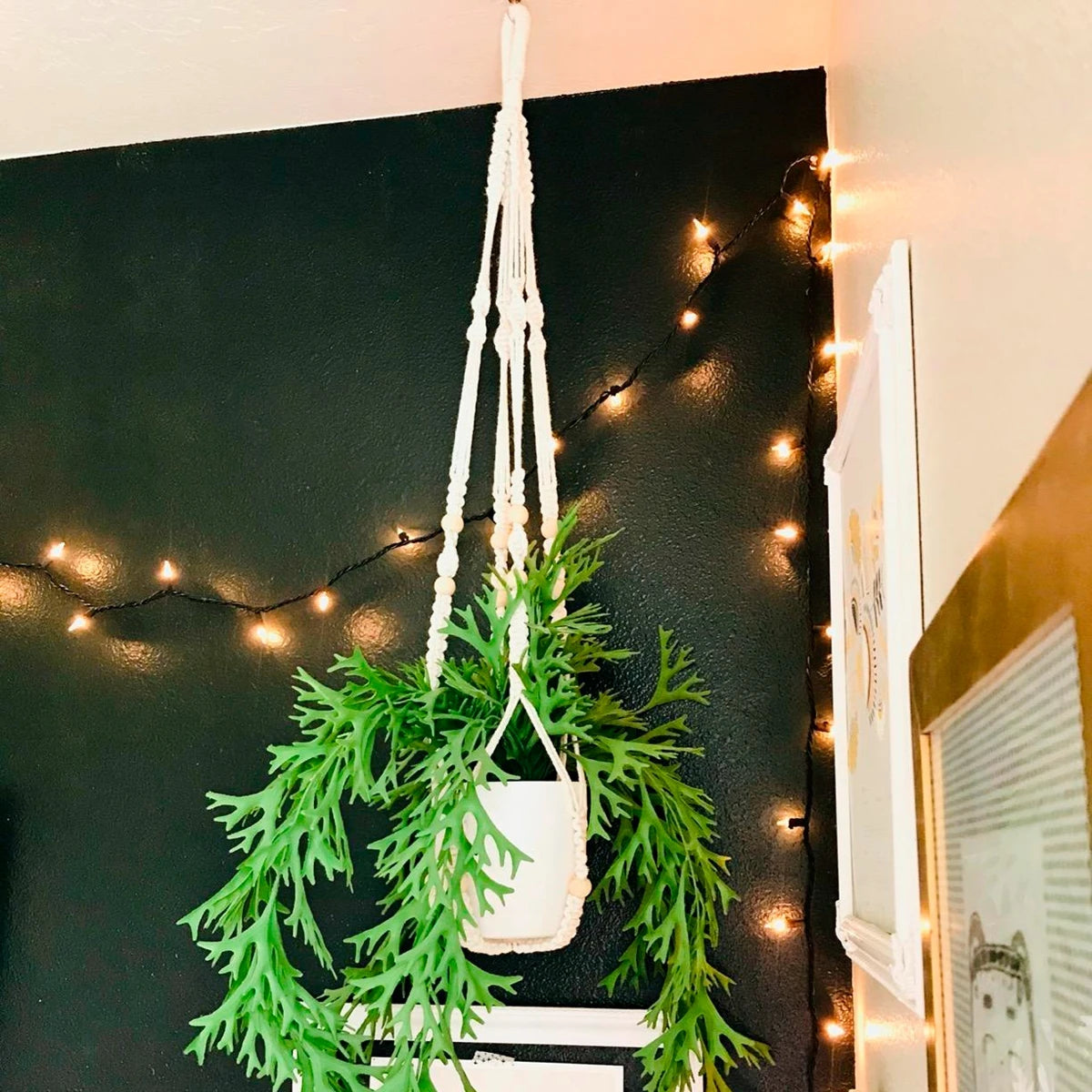 Handmade Macrame Plant Hanger Flower Pot Planter Hanger for Wall Decorations Courtyard Garden Hanging Planter Hanging Basket