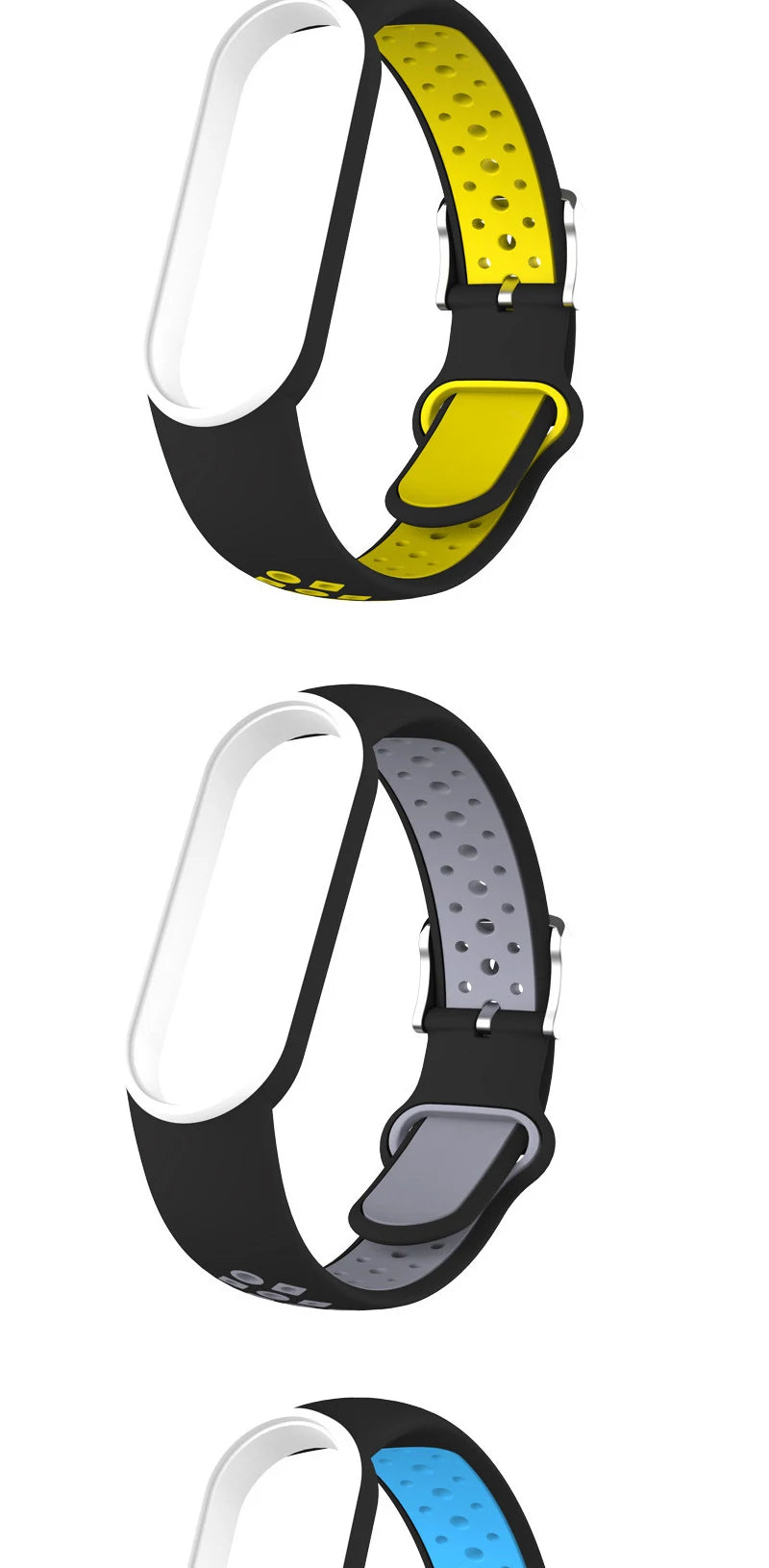 Belt For Xiaomi Mi Band 5 6 Two-color Silicone Bracelet Sport Breathable Strap For Miband 5 Miband7 Replacement Wristband