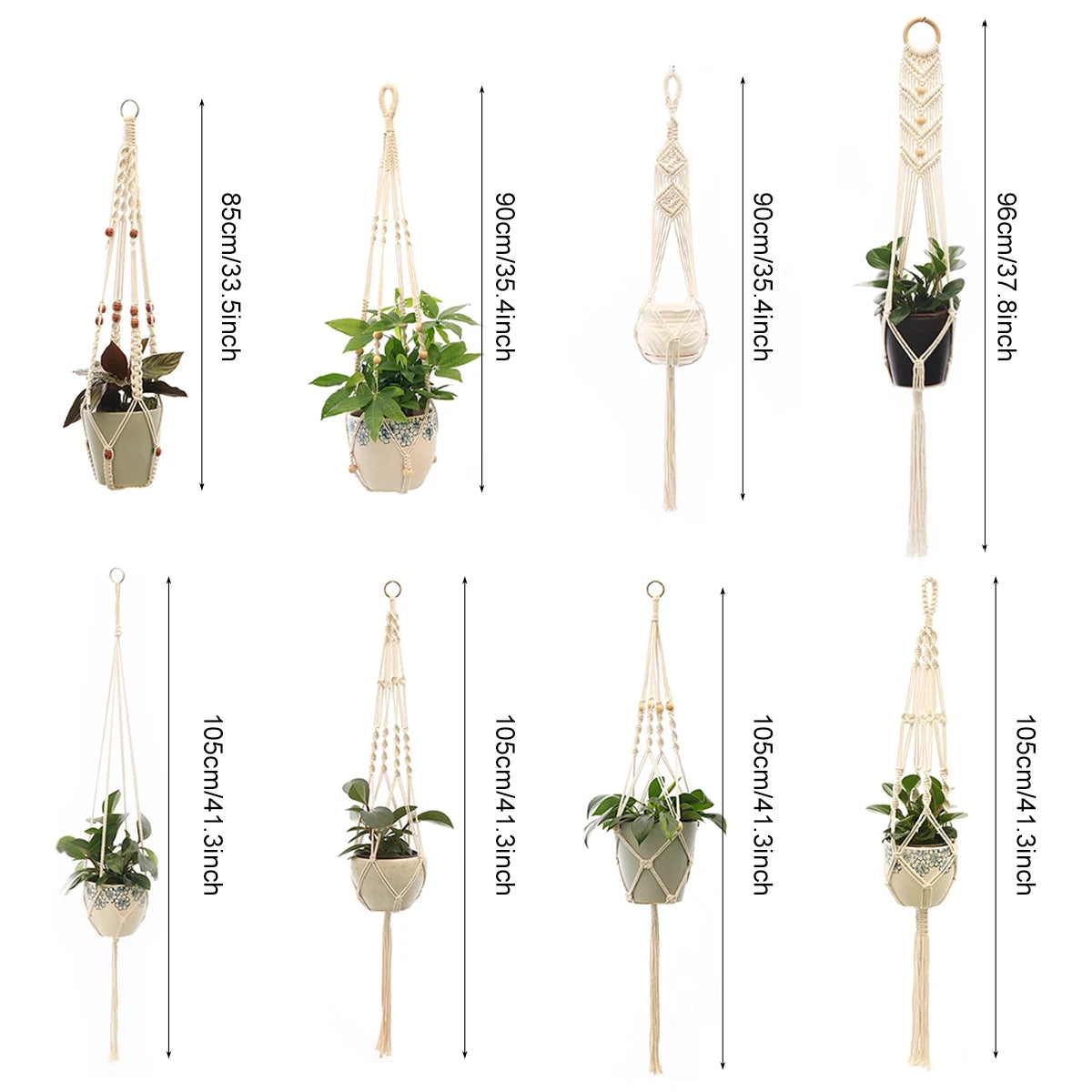 Handmade Macrame Plant Hanger Flower Pot Planter Hanger for Wall Decorations Courtyard Garden Hanging Planter Hanging Basket