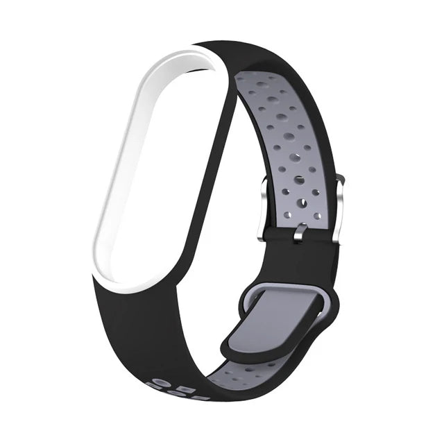 Belt For Xiaomi Mi Band 5 6 Two-color Silicone Bracelet Sport Breathable Strap For Miband 5 Miband7 Replacement Wristband