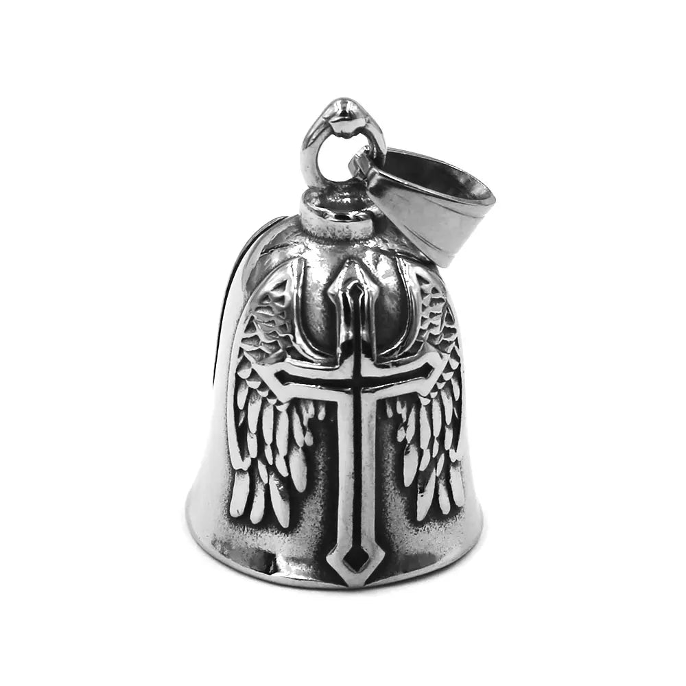 Norse Viking Warrior Spartacus Helmet Bell Pendant Stainless Steel Eagle Cross Jesus Rose Lady Rider Saint Mary USA Flag Jewelry