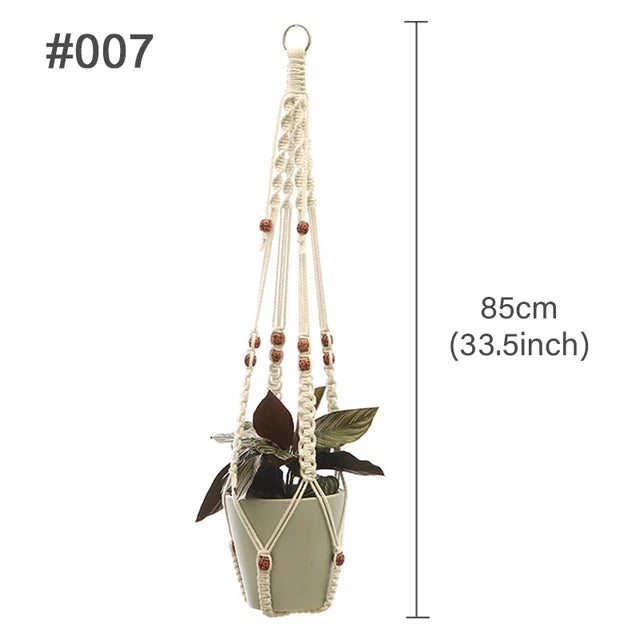 Handmade Macrame Plant Hanger Flower Pot Planter Hanger for Wall Decorations Courtyard Garden Hanging Planter Hanging Basket