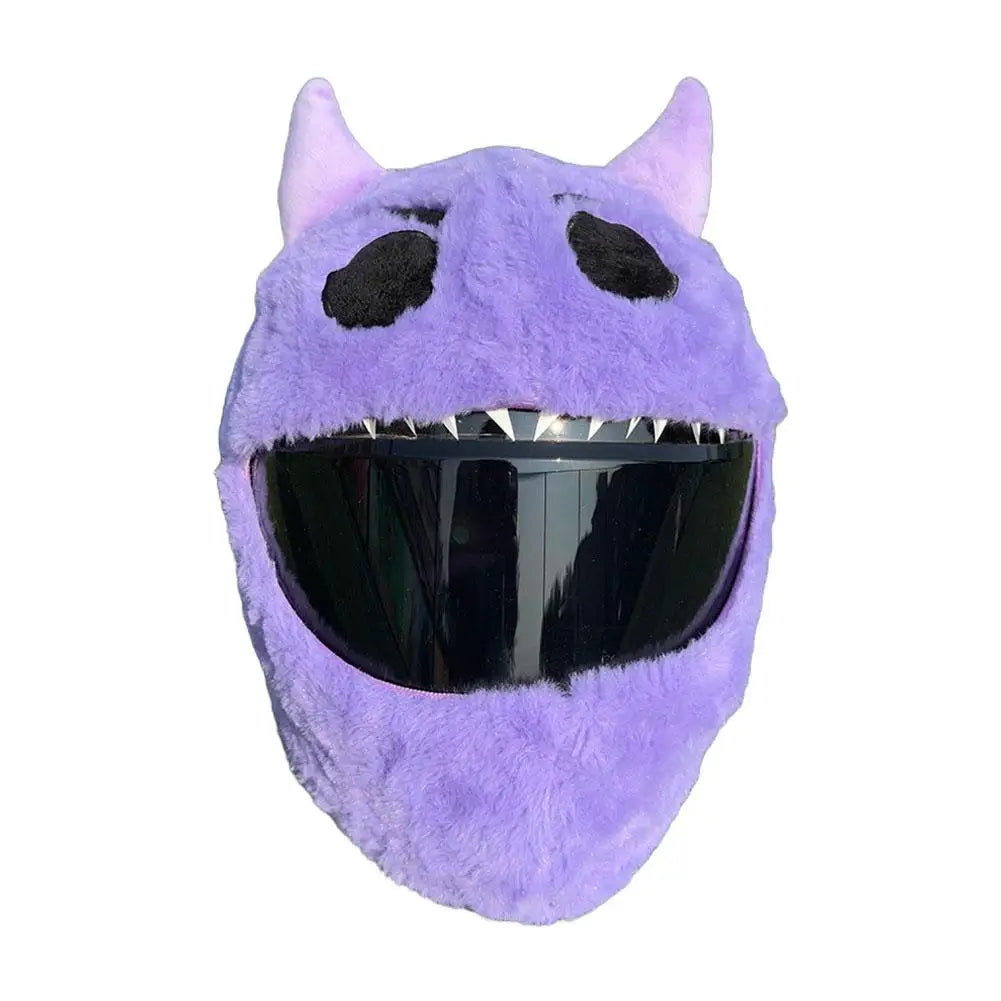 Motorcycle Helmet Cartoons Plush Helmet Protective Cover Helmet Full Face Covers For Halloween Outdoor Fun Personalized Helmets