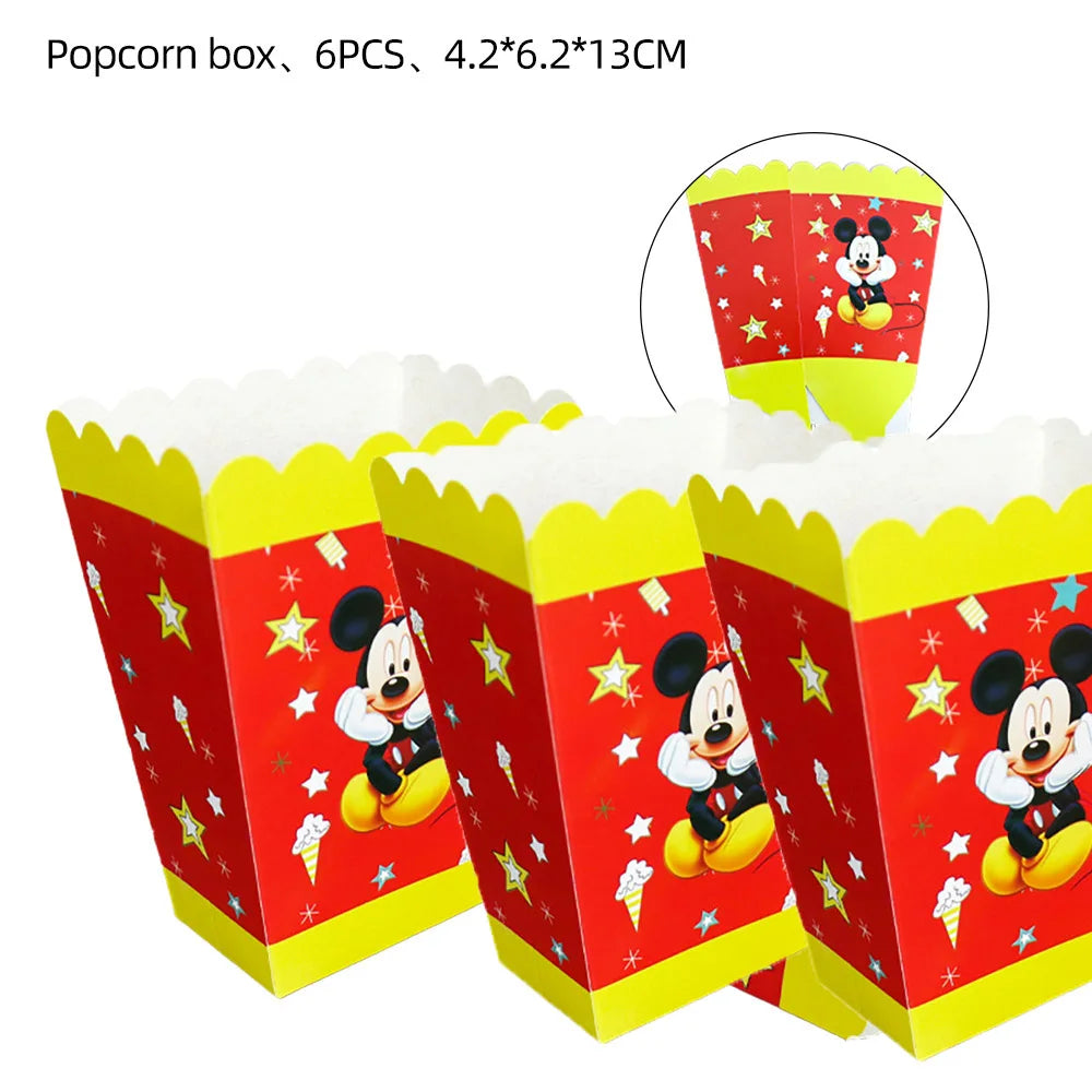 Mickey Mouse Birthday Decoration  Kids Balloons Disposable Tableware Banner Cups Pendant Baby Shower Supplies Kid Gift