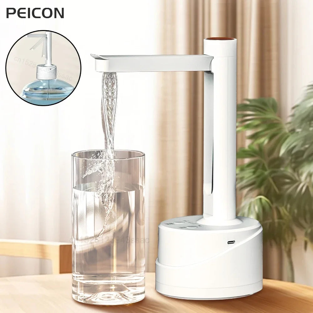 Electric Water Gallon Bottle Pump Folding Water Bottle Pump Automatic Desktop Water Pump 19 Liters Rechargeable Water Pump