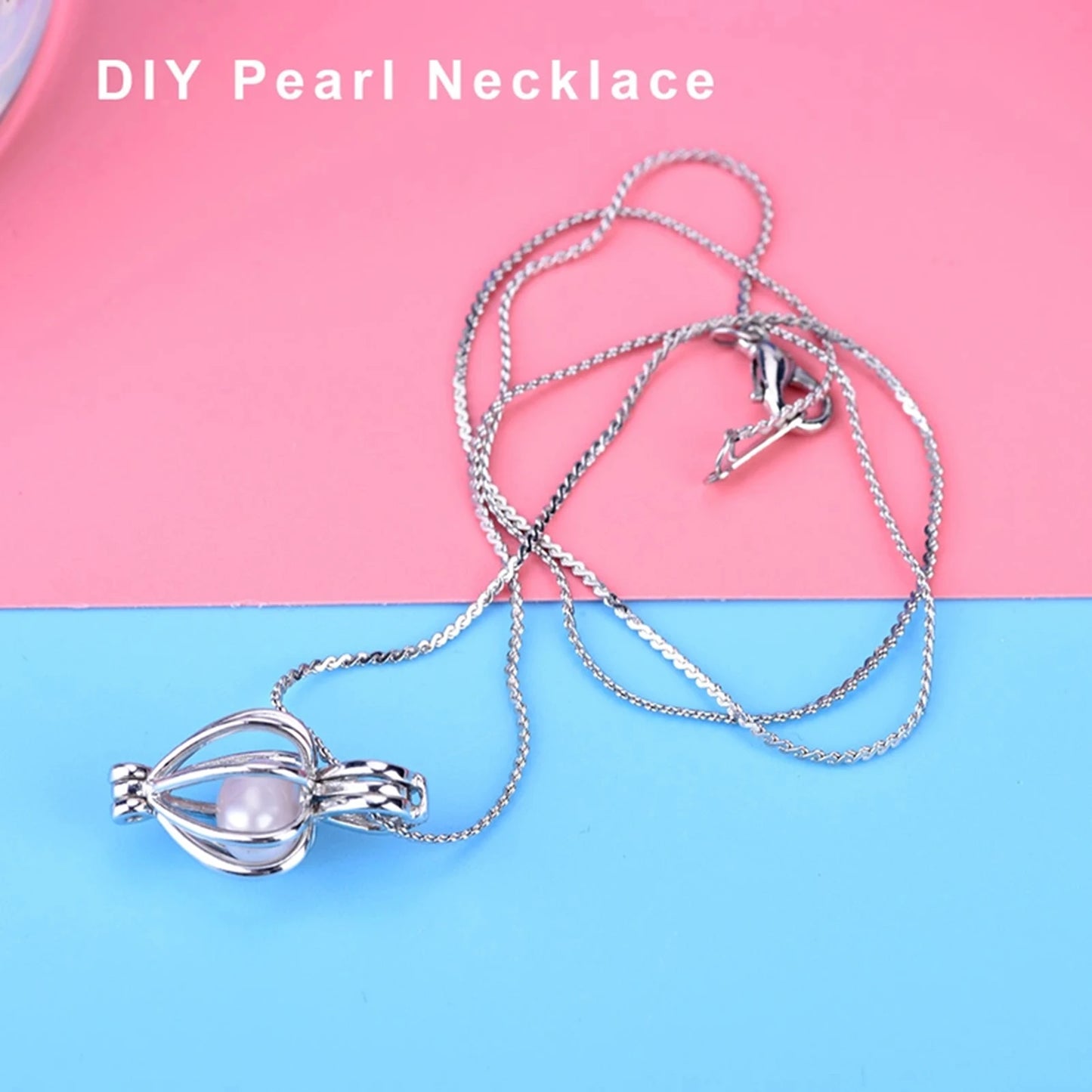 Wish Pearl Necklace Kit Chain Charm Necklace Charm Pendant Cultured Set For Holiday Gift Charms Diy Charms For Jewelry Making