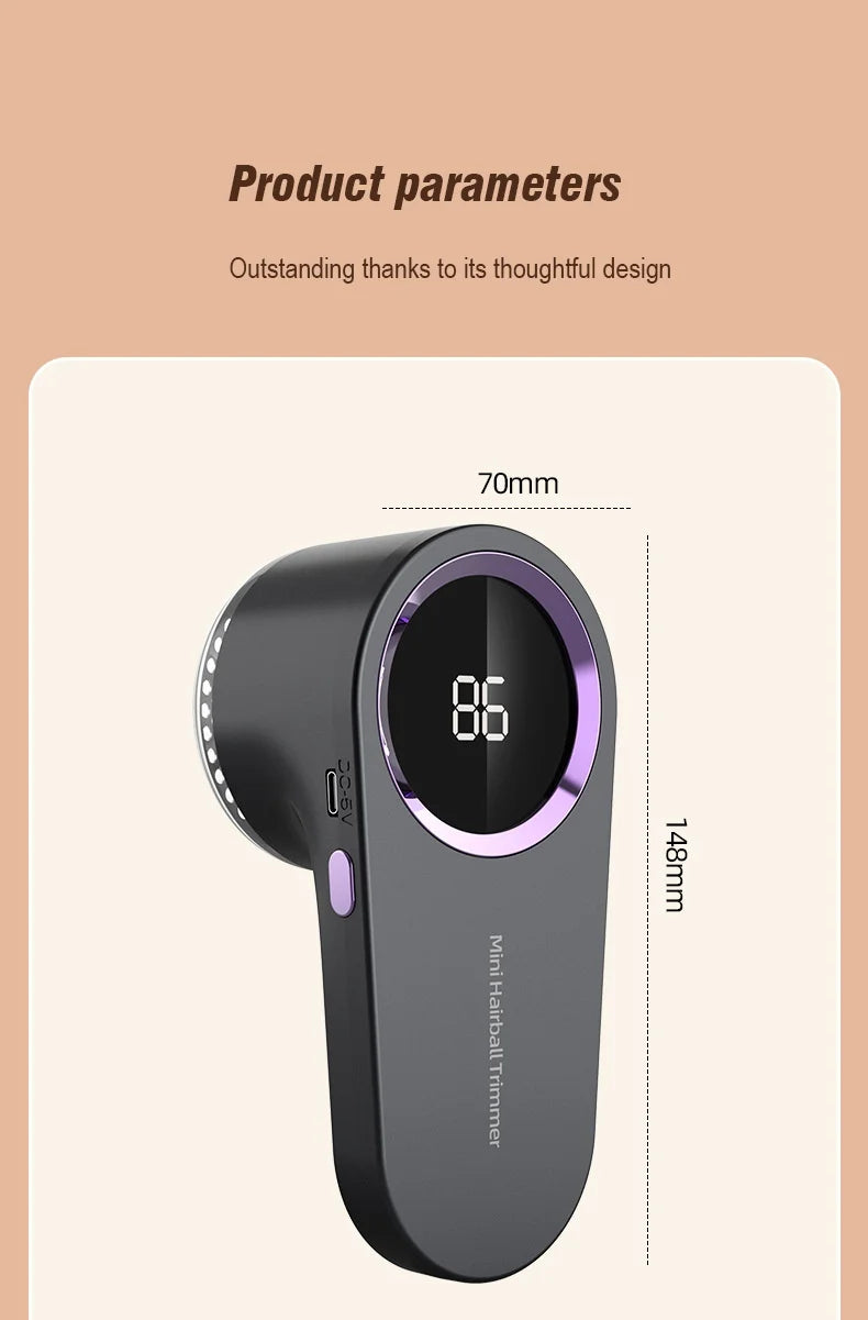 Electric Lint Remover for Clothes LCD Display Portable Hair Balls Fuzz Removers Household Fabric Shaver USB Rechargeable