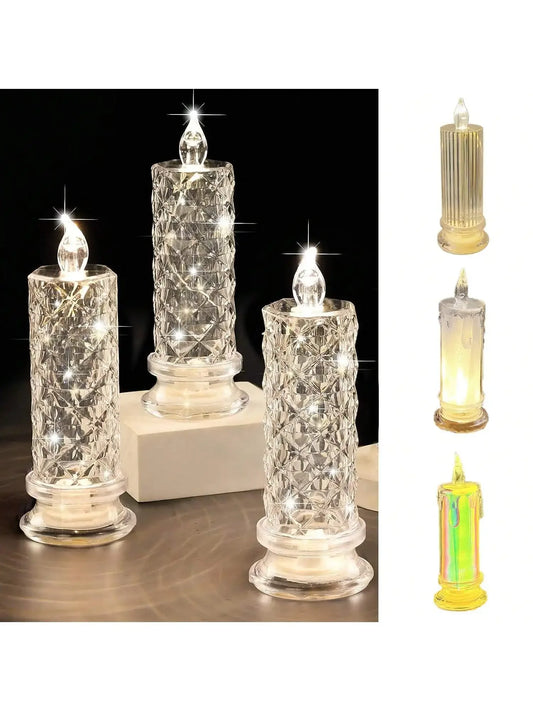 1pcs LED Flameless Candle Battery Operated Valentine's Day Proposal Anniversary Halloween Wedding Decoration