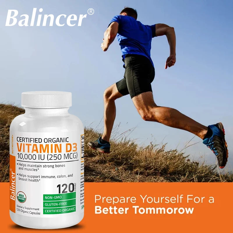 Vitamin D3 10,000iu (250 Mcg) Supplement, Immune Support, Healthy Muscle Function and Bone Health - Non-GMO, 30/60/120 Capsules