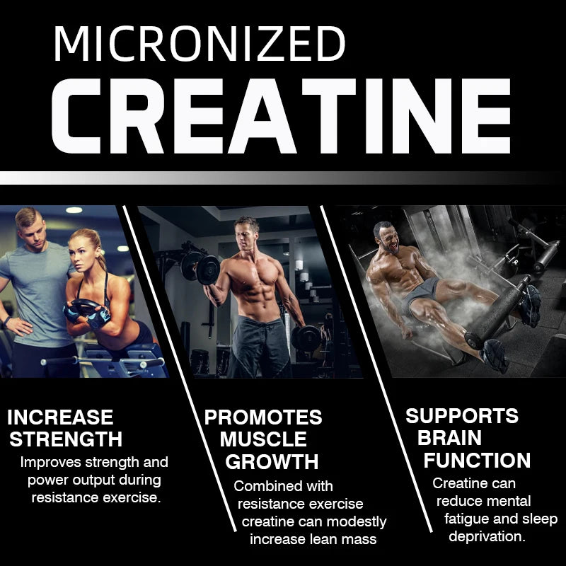 Creatine Monohydrate Energy Performance Whey Proteins for Muscle Mass Workout Recovery Friendly Adult Nutritional Supplement