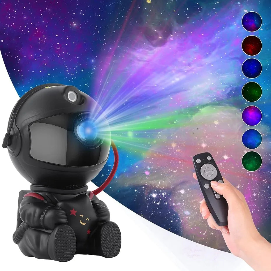 Creative Astronaut Star Projection Night Light 2025 New Colorful Star Sky Atmosphere Lamp Ideal Birthday Gift for Kids Adults