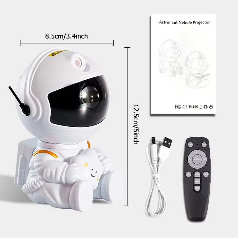 Creative Astronaut Star Projection Night Light 2025 New Colorful Star Sky Atmosphere Lamp Ideal Birthday Gift for Kids Adults