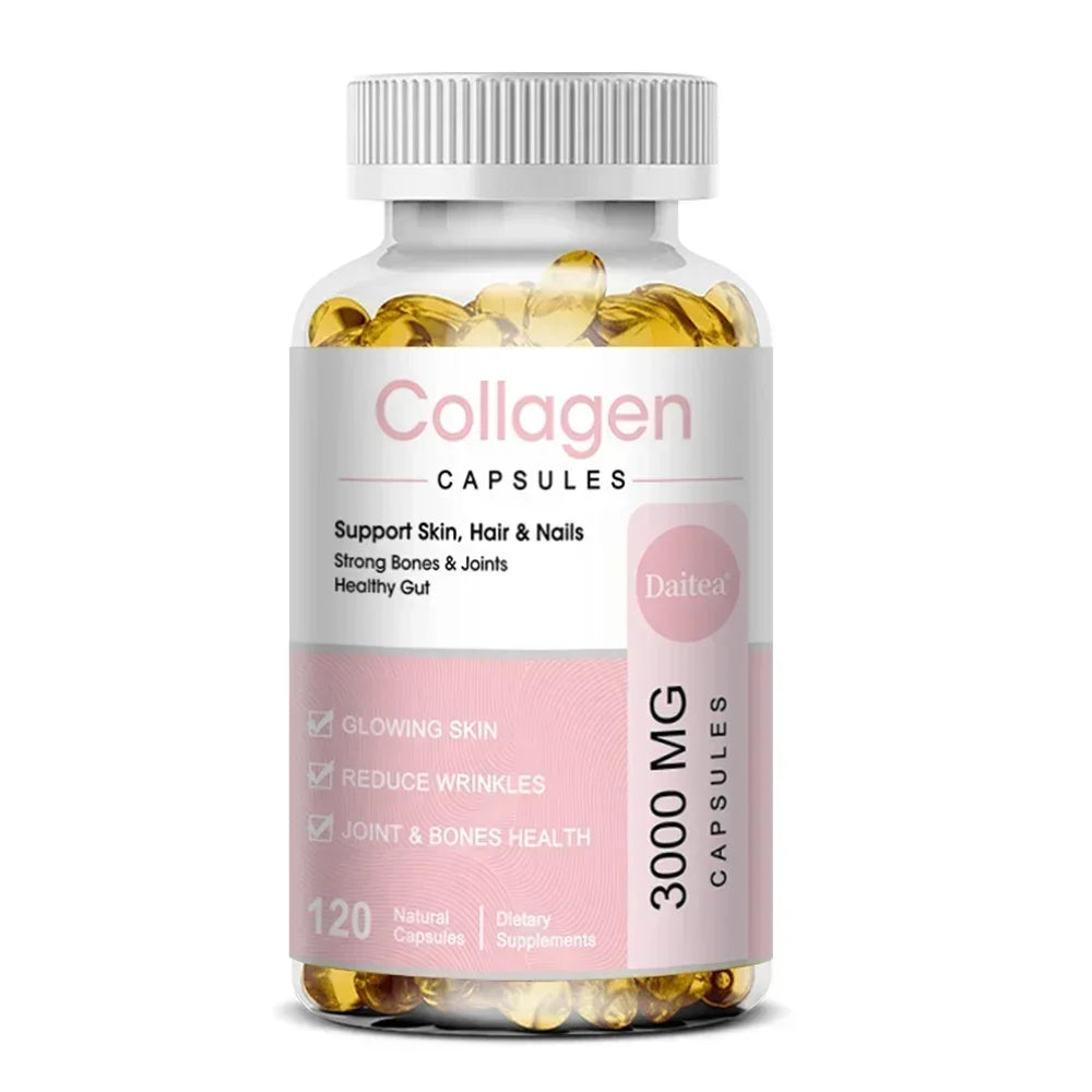 Powerful Hydrolyzed Collagen Capsules with Hyaluronic Acid Antioxidant Skin Hair Nails Health Promate Immune System