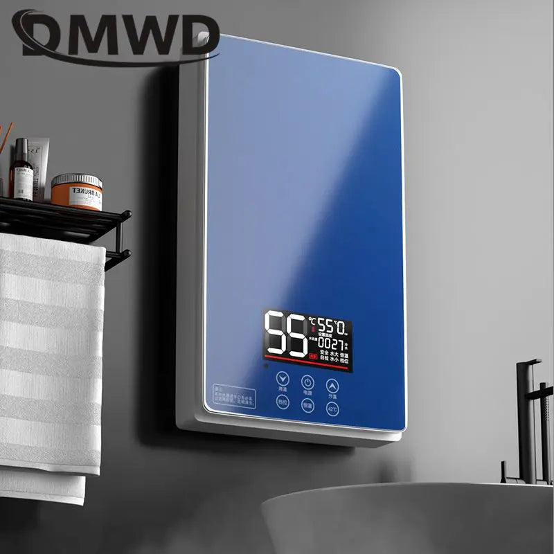 DMWD Electric Thermostatic water heater 7000W Remote Control Instant heating waterproof tankless water heater for shower bath