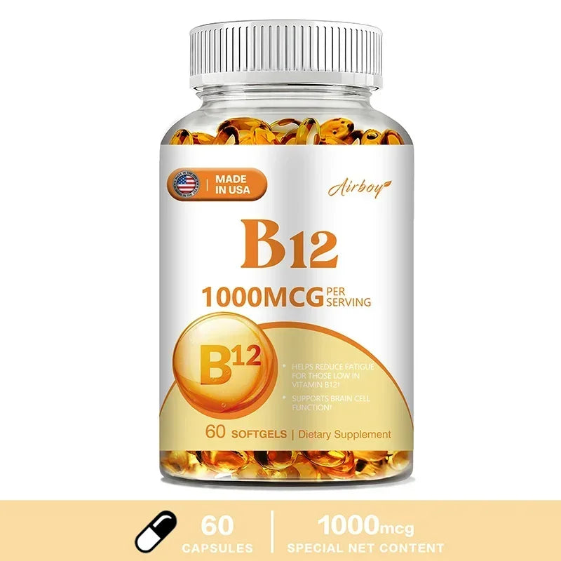 Vitamin B12 1000mcg - Benefits Brain & Heart Function, Memory, Learning, Helps Boost Natural Energy